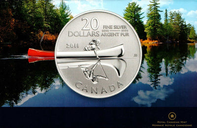 Fine Silver 20 Coin Set with Colour - 2011-2015 $20 for $20 Collector Set: Canoe Packaging