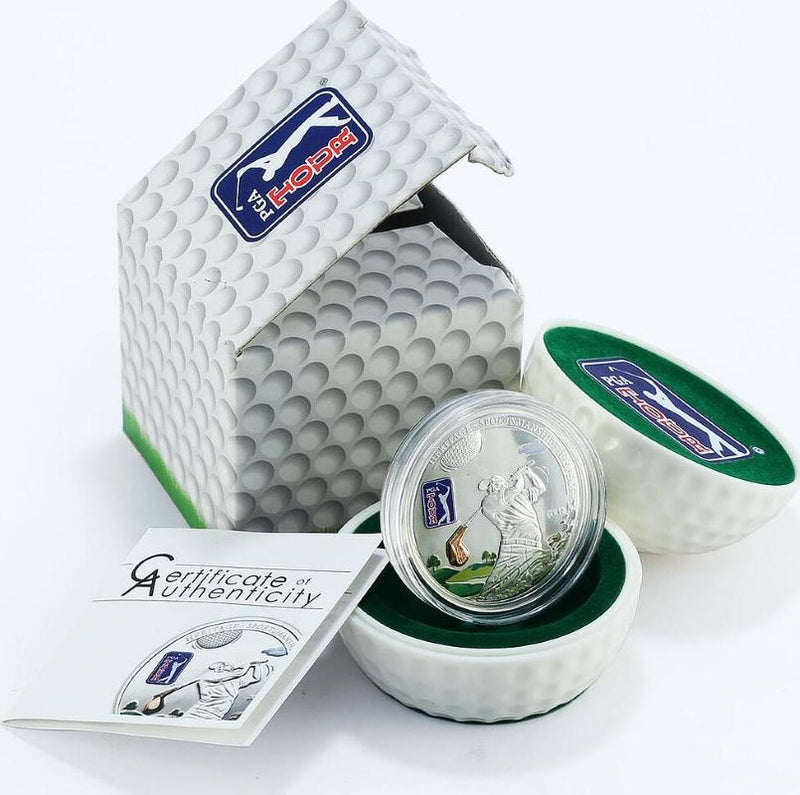 Sterling Silver Coin with Colour - PGA Tour: Golf Club