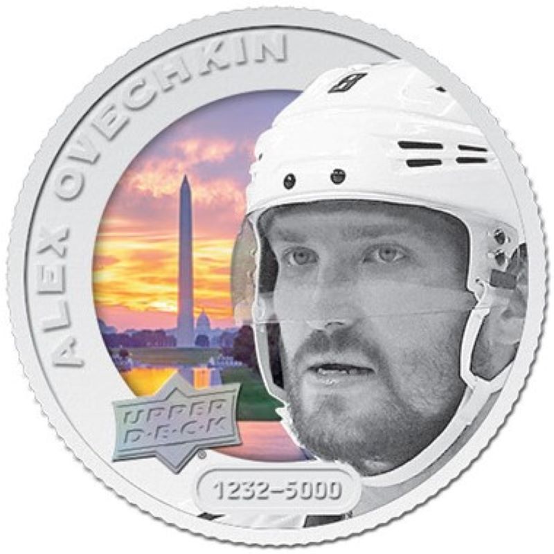 Fine Silver Coin with Colour - Upper Deck Grandeur Hockey Coin: Alex Ovechkin Reverse
