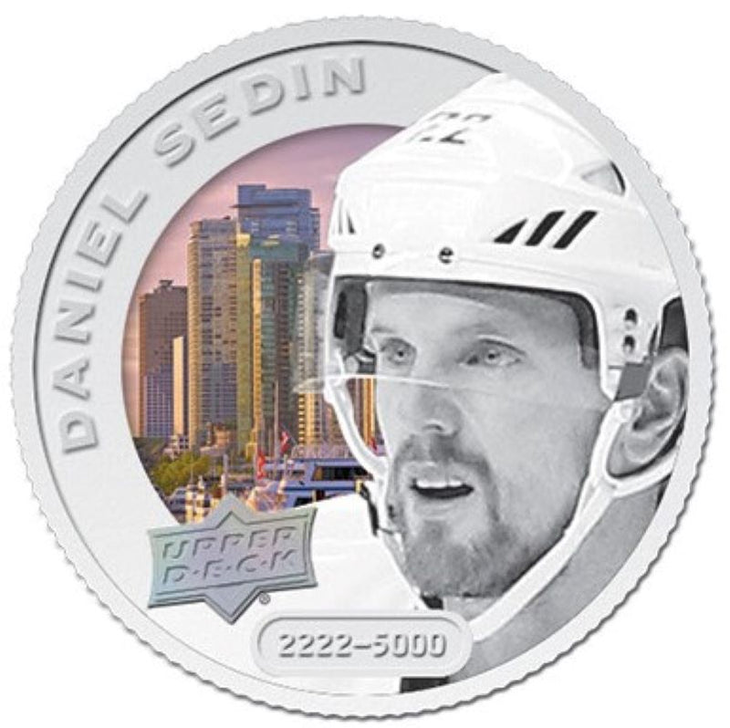 Fine Silver Coin with Colour - Upper Deck Grandeur Hockey Coin: Daniel Sedin Reverse