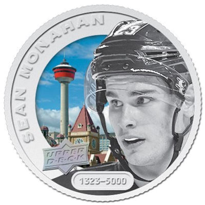 Fine Silver Coin with Colour - Upper Deck Grandeur Hockey Coin: Sean Monahan Reverse