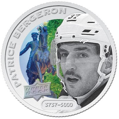 Fine Silver Coin with Colour - Upper Deck Grandeur Hockey Coin: Patrice Bergeron Reverse