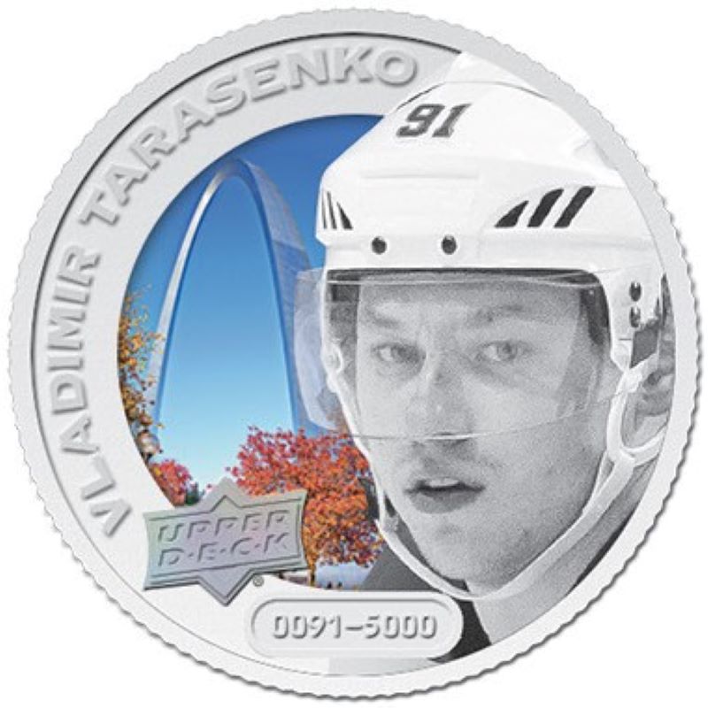 Fine Silver Coin with Colour - Upper Deck Grandeur Hockey Coin: Vladimir Tarasenko Reverse
