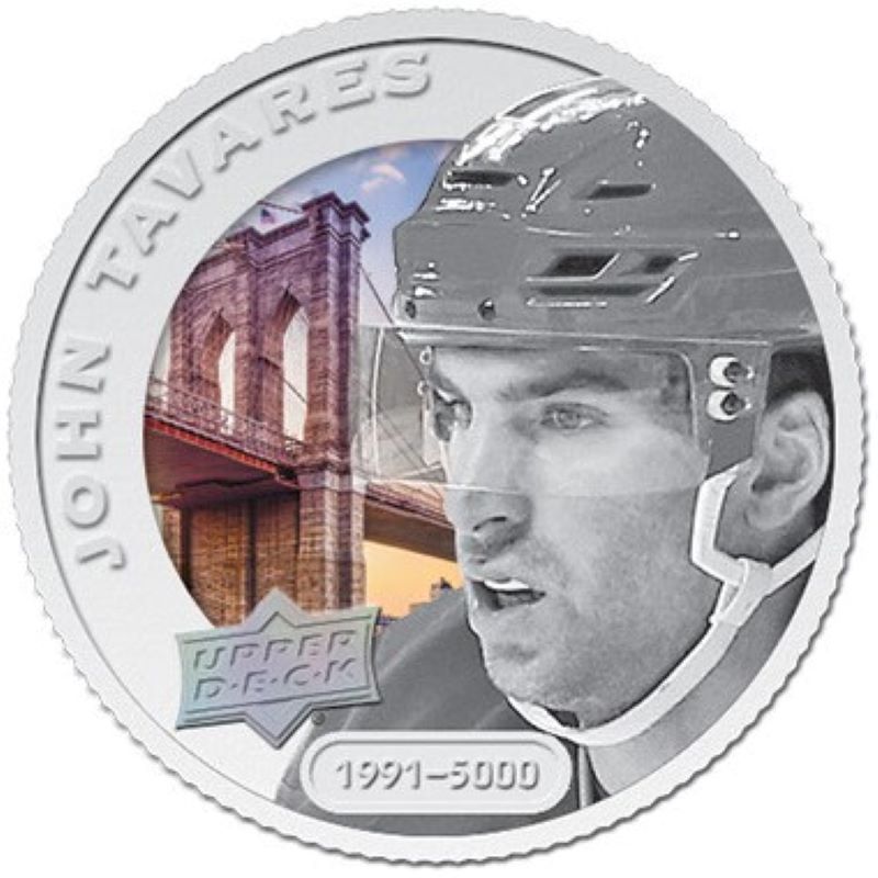 Fine Silver Coin with Colour - Upper Deck Grandeur Hockey Coin: John Tavares Reverse