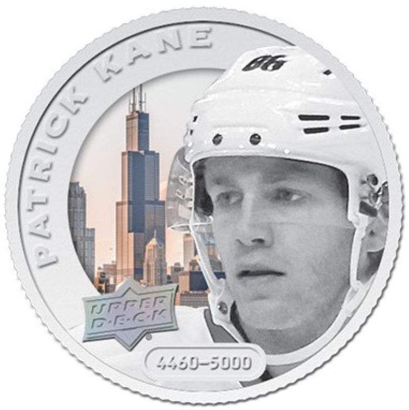 Fine Silver Coin with Colour - Upper Deck Grandeur Hockey Coin: Patrick Kane Reverse