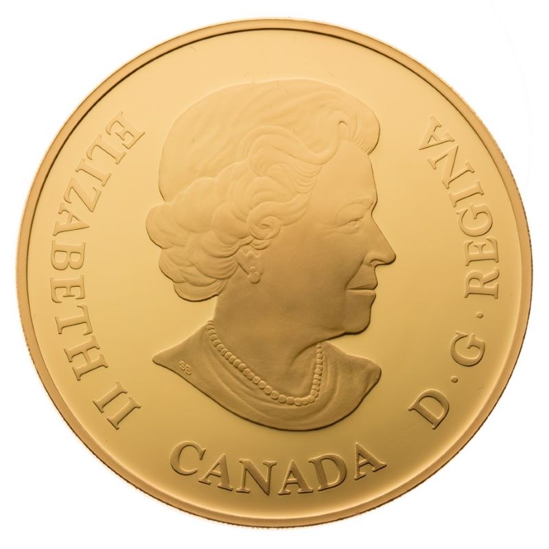 14k Gold Coin with Colour - 80th Birthday of the Queen Obverse