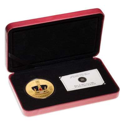 14k Gold Coin with Colour - 80th Birthday of the Queen Packaging