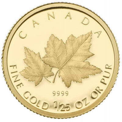 Pure Gold Coin - Leaves of the Red Maple Reverse