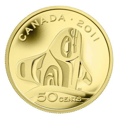 Pure Gold Coin - Orca Whale Reverse