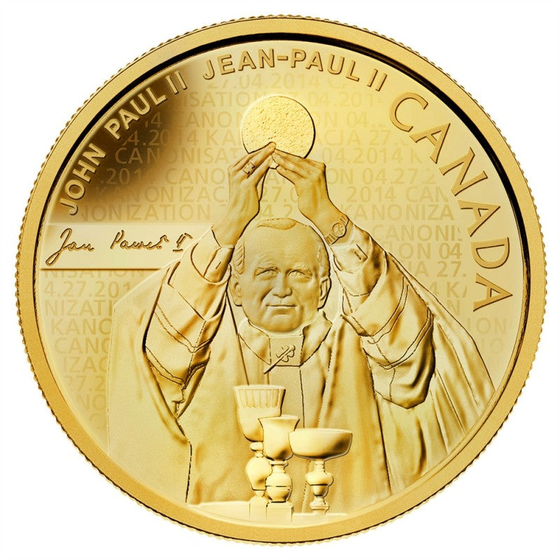 Pure Gold Coin - Pope John Paul II Reverse