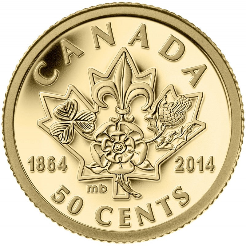 Pure Gold Coin - 150th Anniversary of the Quebec and Charlottetown Conferences Reverse