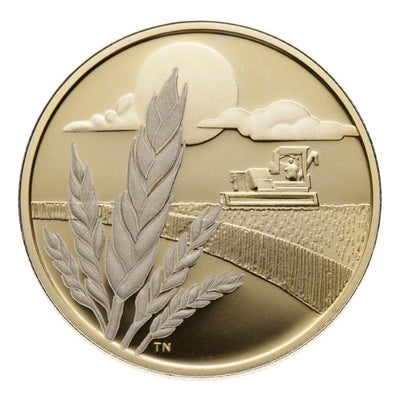 14k Gold Coin - 100th Anniversary of the Discovery of Marquis Wheat Reverse