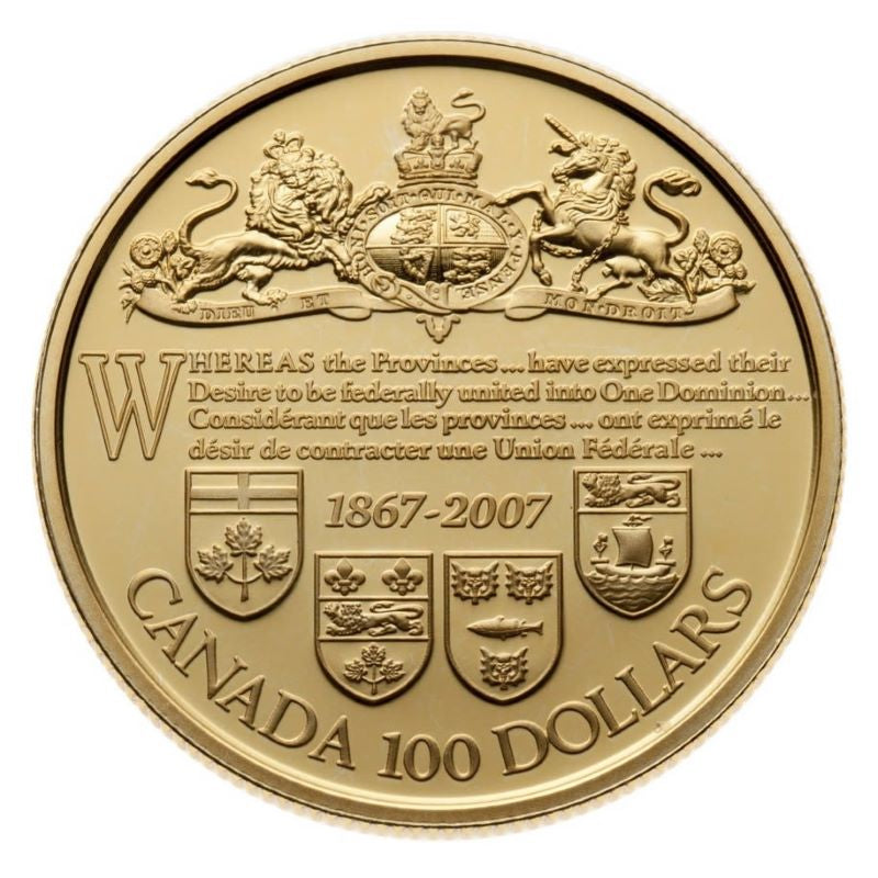 14k Gold Coin - 140th Anniversary of the Dominion of Canada Reverse
