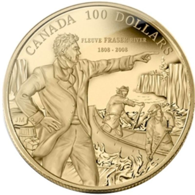 14k Gold Coin - 200th Anniversary of Descending the Fraser River Reverse