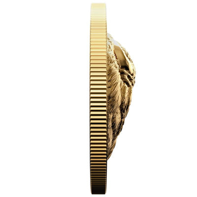 Pure Gold Ultra High Relief Coin - Bold Bison Edge Detail