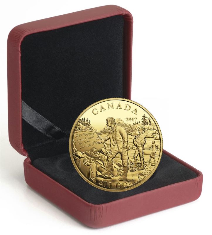 Pure Gold Coin - Great Canadian Explorers Series: Alexander Mackenzie Packaging