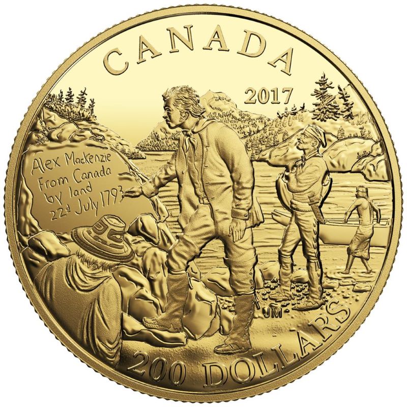 Pure Gold Coin - Great Canadian Explorers Series: Alexander Mackenzie Reverse