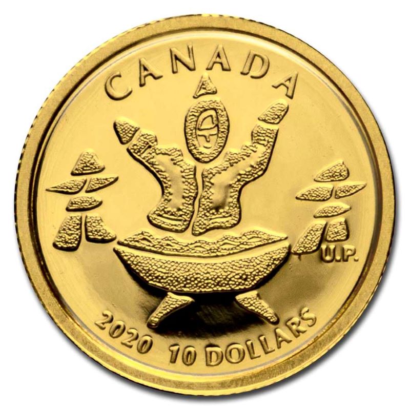 Pure Gold Coin - An Inuk and a Qulliq Reverse