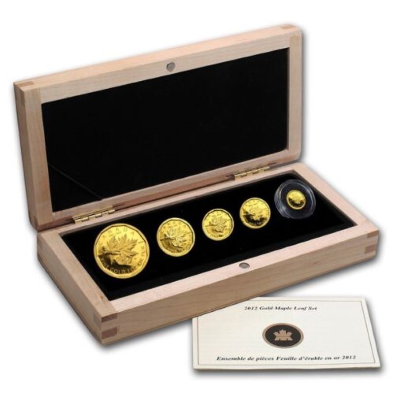 Pure Gold 5 Coin Set - Gold Maple Leaf Set Packaging