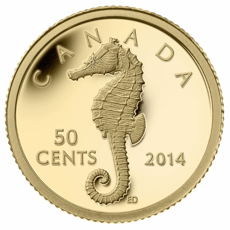 Pure Gold Coin - Sea Creatures: Seahorse Reverse