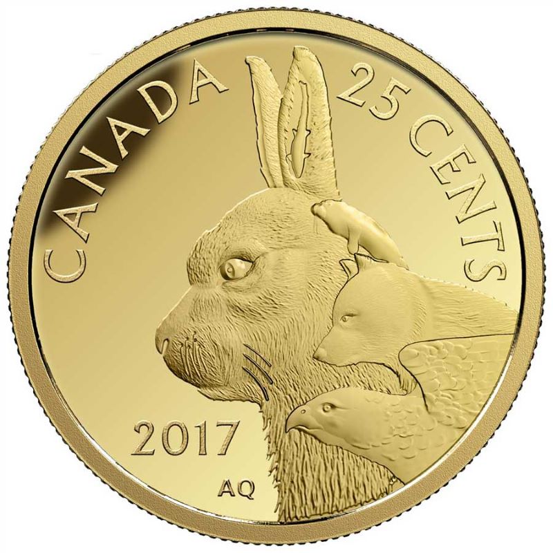 Pure Gold 4 Coin Set - Predator Vs. Prey: Inuit Arctic Hare Reverse