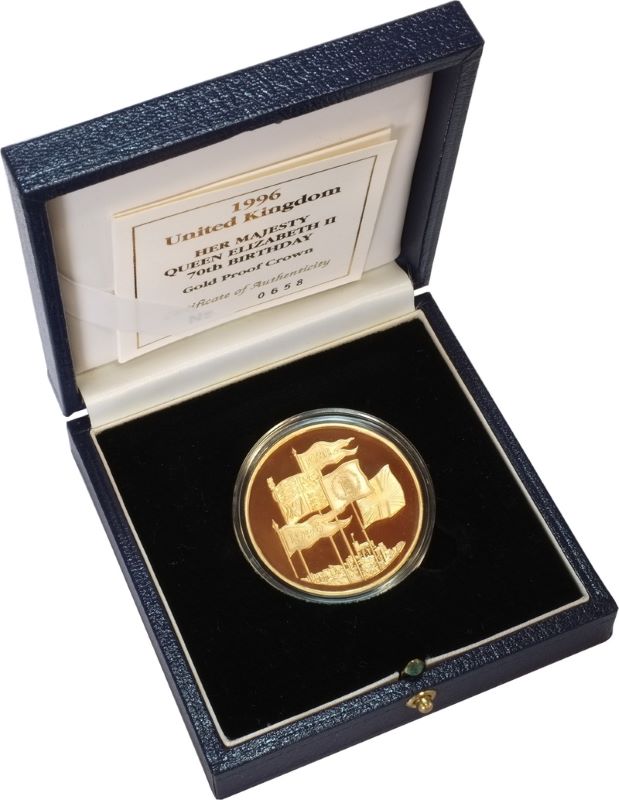 22k Gold Coin - Her Majesty Queen Elizabeth II 70th Birthday Packaging