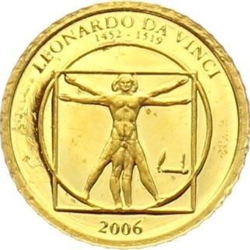 Pure Gold 12 Coin Set - The Smallest Gold Coins of the World: Leonardo Da Vinci Reverse
