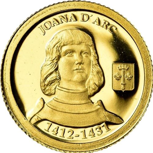 Pure Gold 12 Coin Set - The Smallest Gold Coins of the World: Joan of Arc Reverse