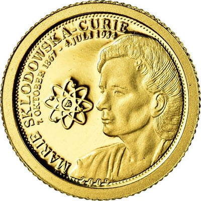 Pure Gold 12 Coin Set - The Smallest Gold Coins of the World: Marie Curie Reverse