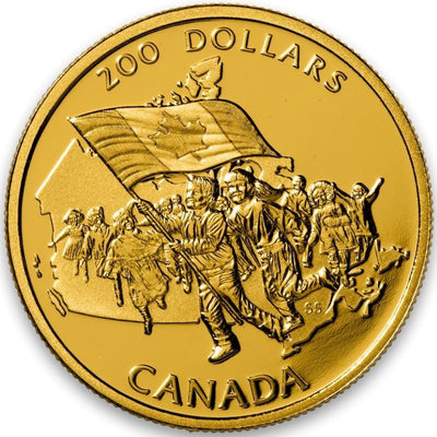 22k Gold Coin - The Canadian Flag's 25th Anniversary Reverse