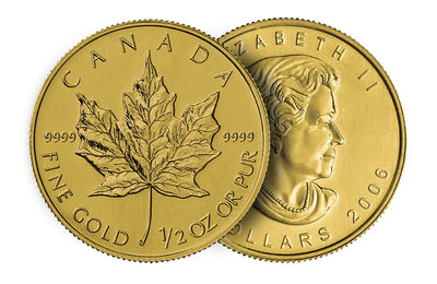 1/2oz Canadian Pure Gold Fractional Maple Leaf Coin