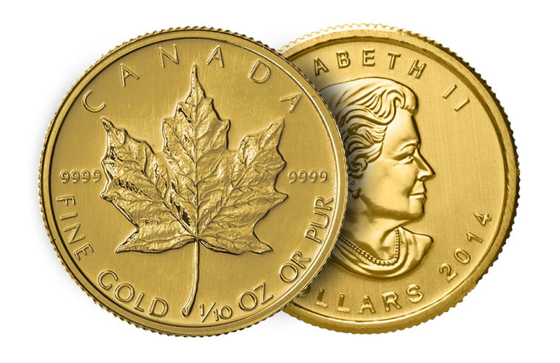 1/10oz Canadian Pure Gold Fractional Maple Leaf Coin