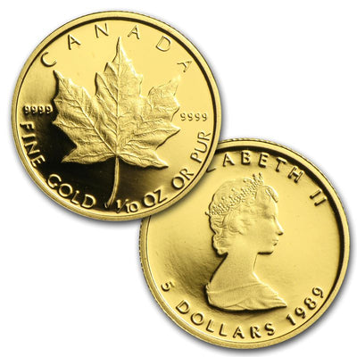 Gold Silver Platinum 3 Coin Set - 10th Anniversary of the Canadian Maple Leaf Coin: Gold Maple