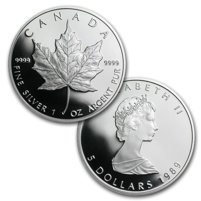 Gold Silver Platinum 3 Coin Set - 10th Anniversary of the Canadian Maple Leaf Coin: Silver Maple