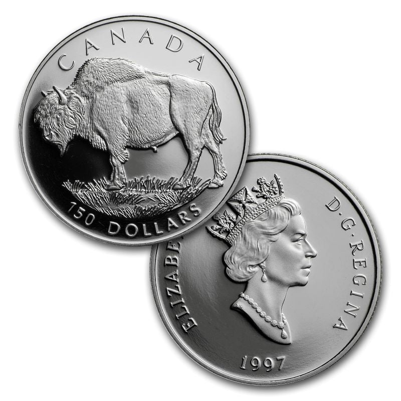 Pure Platinum 4 Coin Set - Wood Bison Fractional Set: Half Ounce