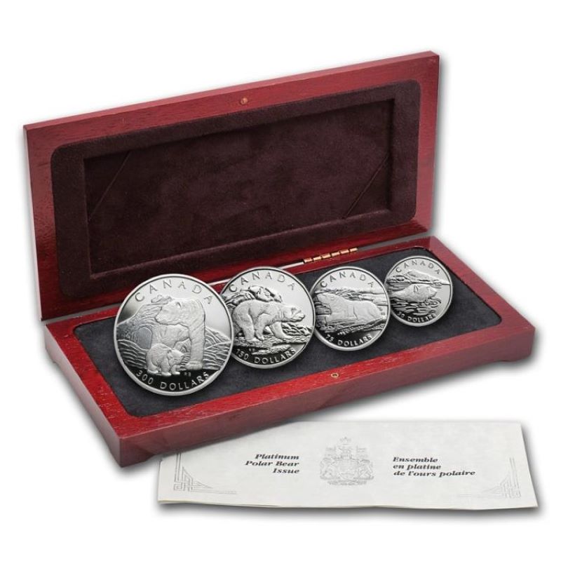 Pure Platinum 4 Coin Set - Polar Bear Fractional Set