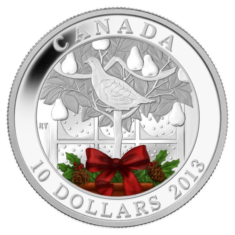 Fine Silver Coin with Colour - A Partridge In A Pear Tree (reverse)